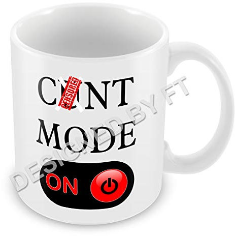 FlyingTurtles C*NT Mode ON Funny Rude Ceramic White 11oz Mug by FT