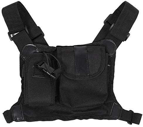 Garsent Radio Walkie Talkie Brusttasche Gurtzeug Taschen, Hochwertige Nylon Walkie Talkie Brusttasche Universal Verstellbare Gurtzeug Taschen Rucksack für Tow Way Radio