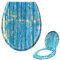 Asina Abattant WC avec Fermeture Amortie et Fixation par Clip Assemblage Simple Couvercle de Toilette Ovale Siège de Toilette(Bois bleu)