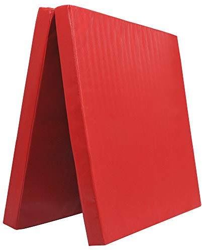 Grevinga Klappbare Turnmatte RG 35 – 200 x 100 x 8 cm - ROT - Made in Germany - Faltbare Gymnastikmatte für Fitness, Sport und Gymnastik, Rutschfest und Platzsparend, Weichbodenmatte