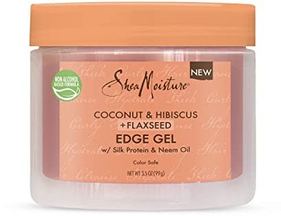 SheaMoisture Flaxseed Edge Control Gel Hair Products for Curly Hair Coconut and Hibiscus Paraben-Free Hair 3.5 oz