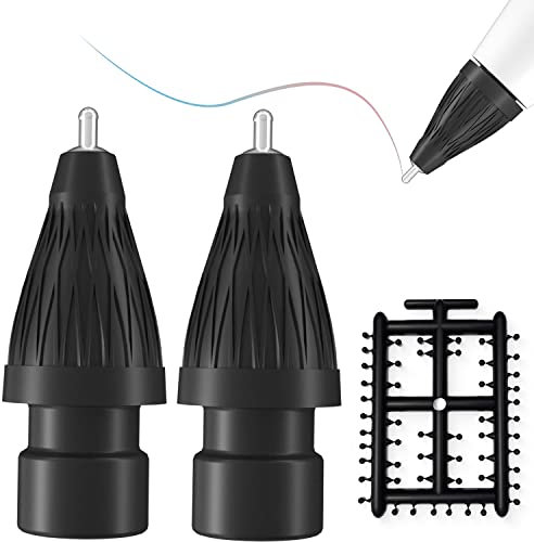 Stift wie Bleistift-Spitzen kompatibel mit Apple 2. 1st Gen iPad Pro Bleistift, kein verschleißen 0,78 mm Feinspitze Apple Pen Tip Noiseless Friction Nib Set, Make Apple-iPencil Arbeit Zauber,schwarz