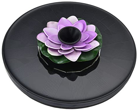 Tomotato Fontaine d'eau Solaire Fontaines d'eau Bioniques Pompe à Énergie Solaire avec Base de Motif et Manuel en Anglais pour Aquarium et Jardin D'aquarium et de Jardin(Violet)