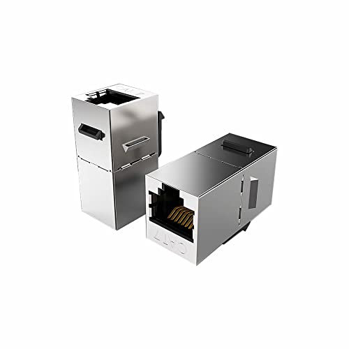 5 Stück Cat7 Keystone Jack Inline Kupplung Sheilded RJ45 8P8C Stecker Cat7/Cat6A bis zu 10 Gbit/s für Ethernet LAN Kabel Extender Adapter