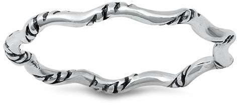 Sterling Silber 925 Wavy Seil Ring