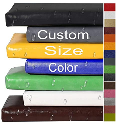 Luxury PU Leather Garden Bench Cushion, Custom Size 2 3 Seaters Pad, Waterproof Outdoor Patio Swing Soft Cushions, Non Slip Indoor Furniture Bay Window Seat Pads