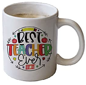 Best Teacher Ever Tazza Mug in Ceramica Personalizzata Colazione Idea Regalo Fine Anno Scolastico Maestra Maestre Insegnanti Natale Pasqua Compleanno Pensionamento Caffè The Tisana Latte