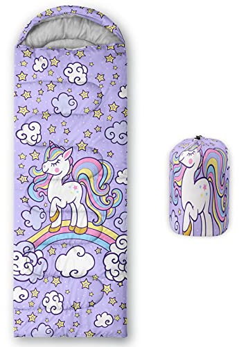 Axolotl Unicorn Sleeping Bag for Kids Girls Boys–Lightweight Warm Cold Weather Sleeping Bags,Waterproof Portable Sleeping Bag with Compression Sack for Camping Backpacking Outdoor Indoor