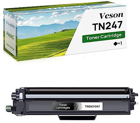 Veson Toner TN247 TN243 Replacement for Brother TN-243 TN-247 Compatible Toner for Brother MFC-L3750CDW DCP-L3550CDW MFC-L3770CDW HL-L3230CDW - 1 Schwarz