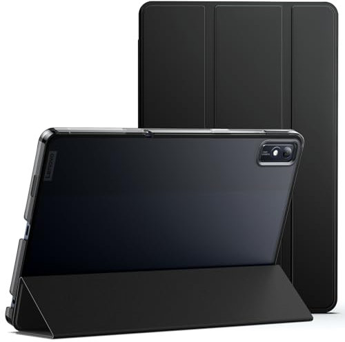 JETech Hülle für Lenovo Tab M10 5G 10,61 Zoll, Dünn Transluzente Rückseite Tri-Fold Folio Ständer Tablet Schutzhülle, Auto Wachen/Schlafen (Schwarz)