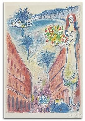 Marc Chagall Poster Victoria Avenue Coole Kunstwerke Gemälde Wandkunst Leinwanddrucke Hängemälde Heimdekoration Geschenkidee 20 x 30 cm