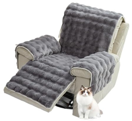 HonunG Sessel überzug,Sofa Armlehnenbezüge,Winter Plüsch mit Verdicktem Sesselschoner,Sofa Bezug, Relaxsessel Bezüg Sesselüberzug für Zuhause 1 Sitz (Dunkel Grau)