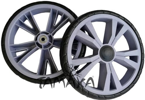 2 x TAMAKA® Premium XL Large Replacement Spare Wheels for TWO WHEELED Shopping Trolleys and Carts with Strong Durable Heavy Duty Metal Spindle