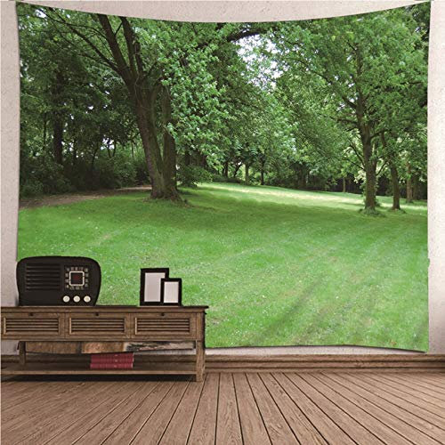 CEVAN Wandteppich Für Schlafzimmer Wanddekoration Tumblr Wiesenbäume Wandteppich Weihnachten Wandtuch Ethno Kunst Dekorationen Decke Wandbehang Stoff Grün 200x200cm