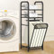 Wäschekorb, Wäschesammler, Wäschesortierer mit 1 ausziehbaren und abnehmbaren Beutel, 1 Ablage, für Waschküche (Laundry Basket)