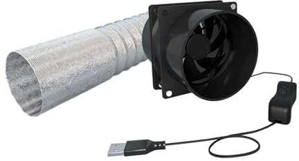 Exhaust Fan Pipe Fan Extractor Silent Kennel Pet Kennel Portable Ventilation Fan for Window Garage Kitchen, Dual Fan 6M Tube