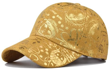 GeRRiT Klassische Baumwolle Herren Baseball Cap Hip-Hop-Stil Trend Neutral Outdoor Cap Sportkappe, gold, 58