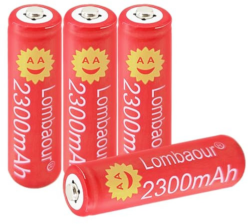 Great Power Akku Ni-MH, wiederaufladbar, AA 2300 mAh, 1,2 V, doppelte Kapazität, Vorladung, langlebig, für Mikrofone, TV-Fernbedienungen, kabellose Maus, Tastaturen, Gehweg-Lichter (4 Stück)
