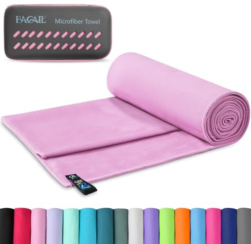 BAGAIL Mikrofaser Handtuch - Kompakt, Ultra Leicht, Schnelltrocknend - Microfaser Handtücher mit Atmungsaktive Eva Box - Perfekte Sporthandtuch, Strandhandtuch, Reisehandtuch und Badehandtücher