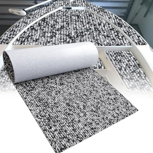 HZCHIONE Boat Flooring Camo Snow 240x90cm EVA Foam Boat Decking Non-Slip Boat Mat Self-Adhesive Foam Boat Deck Flooring Carpet Mat Rolls for Motorboat Kayak Deck Boat Yacht Flooring