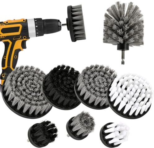 8 Stück Akkuschrauber Bürstenaufsatz Bohrmaschine Set,Power Spin Scrubber Brush Set,Reinigungsbürste Bohrmaschine Set für Fliesen,Duschen,Badezimmern(Maschine Nicht enthalten)
