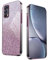 WBWONE Glitter Hülle für Oppo Find X3 Lite, mit Elektroplattiertem Rand, Stoßfestes Handyhülle, Schutzhülle mit Funkeln Aufkleber - Rosa
