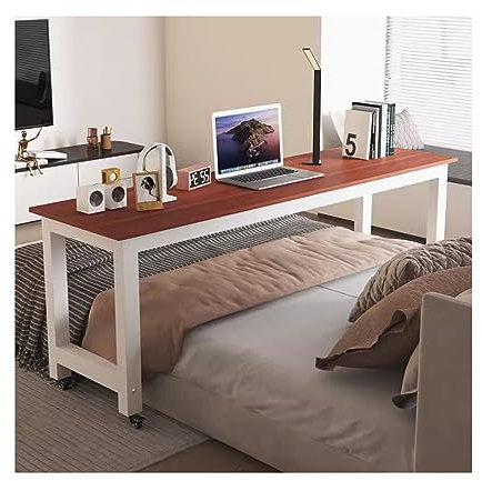 Überbetttisch Überbetttisch mit Rollen, Steh-Computertisch für Schlafzimmer/Wohnzimmer/Büro, Betttisch zum Arbeiten/Essen/Pflege (Größe: 210 x 40 x 80 cm, Farbe: Stil 1) (Stil 1 180 x 40 x