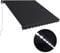 Bulliing Gelenkarmmarkise mit LED 350x250 cm Balkon Sonnenschutz Balkon Klemmmarkise Markisenbeleuchtung Gartenmarkise Anthrazit