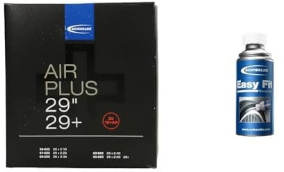Schwalbe Unisex – Erwachsene Schlauch SV 19+AP Air Plus, Schwarz, 29 Zoll & Easy Fit-Montage-Fluid 50 ml Fahrradzubehör, blau