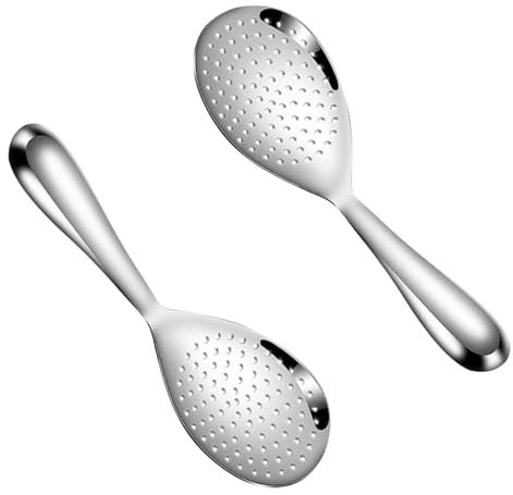 2 Piezas Cuchara para Servir Cucharas de Arroz de Acero Inoxidable 304 Paleta de Arroz Antiadherente para Fiestas Cocina Restaurante