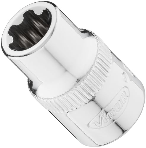 VIGOR Steckschlüsseleinsatz, V7920-EP11, 3/8″, EP Profil, SW E11+ | 3/8 Zoll (10 mm) Vierkant hohl, Antrieb 3/8 Zoll (10 mm) Vierkant hohl, Abtrieb E+ Profil, Ø Abtrieb 14 mm, Ø Antrieb 17 mm