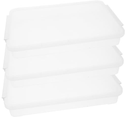 BCOATH 3pcs Box Storage Bins with Lid Portable File Project Case Storage Bin with Lid Letter Size Tray with Lid Board Game Storage Organizer Clear File Case Scrapbook Paper Boxes Plastic