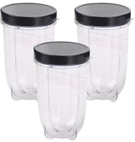 Replacement Cup for Magic Bullet 250w, 3pcs 16OZ Replacement Part Cups Mug with Lid Compatible with Magic Bullet 250W Blender Juicer