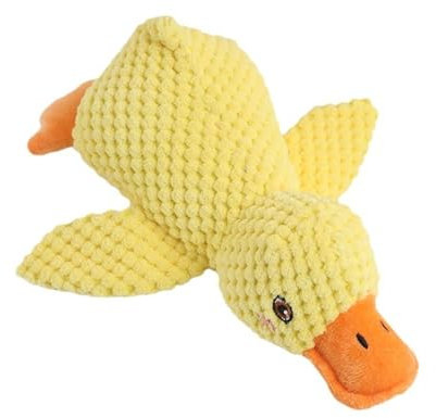 shjxi Hundeente Spielzeug Quietschende Ente Hundespielzeug Herzschlag Spielzeug für Welpe Unzerstörbar Hundespielzeug Ente Entenform Hundespielzeug Beruhigendes Gefülltes Hundespielzeug für Kleine und