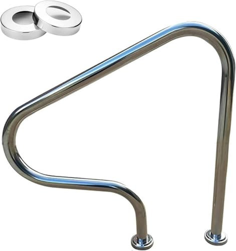 Main courante en acier inoxydable à 3 coudes pour piscine spa 80 cm de hauteur antidérapante