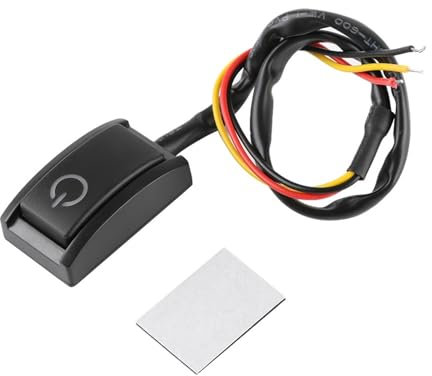 HUTMXK Universal DC12V/200mA Auto Push Button Rast EIN-/Ausschalten Licht Klebeschalter Symbol Paste Licht RV LKW Schwarz