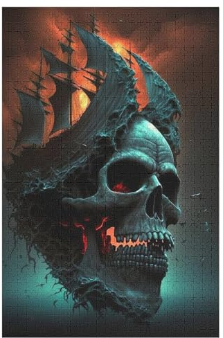 1000 Teile Puzzle Für Jungen Und Mädchen, Standard-Puzzles, Totenkopf -Puzzles, Familienspiele, 78×53cm