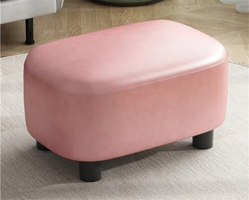Moderner kleiner Ottoman-Fußstützen-Hocker aus Leder, für Couch, Schreibtisch, Büro, rechteckiger Tritthocker mit Stauraum für kleine Räume