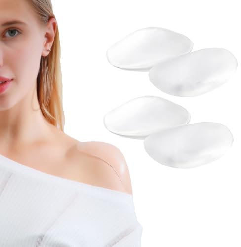 POMAMZ 2 Paar Schulterpolster Damen Silikon Weich Selbstklebend Anti-Rutsch Unsichtbare Schulterpolster Push-Up Kleber Schulterverstärker für Frauen Mann