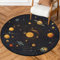 Mexpekil Universe Sonnensystem Planeten Runder Teppich, 160 cm, rutschfest, waschbar, saugfähig, kreisförmig, Teppich, Fußmatten für Wohnzimmer, Schlafzimmer