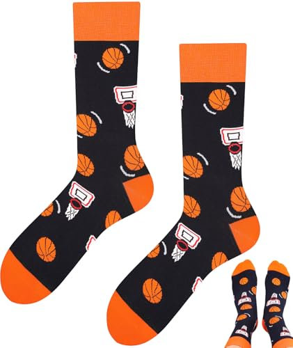 TODO Lustige Basketball Socken Damen und Herren, Socken Basketball Motiv 39-42