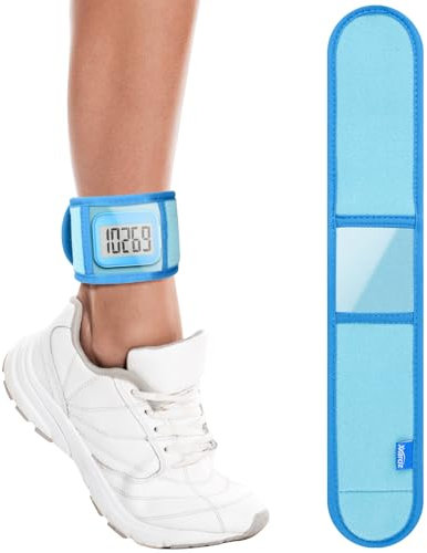 Xxerciz Ankle Band Compatible with Large Fitness Pedometer, Breathable Sport Ankle Band with Transparent Pouch for Step Counter Accessory (Ocean Blue)