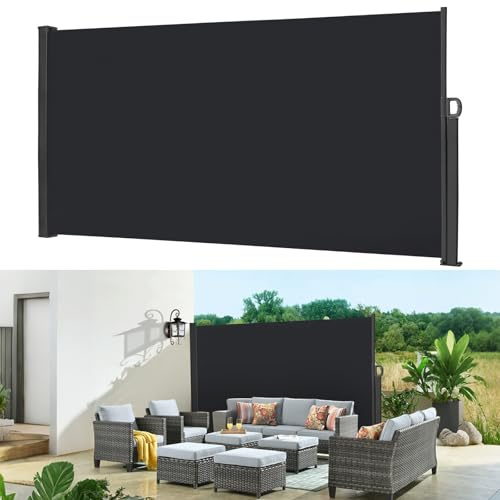 Seitenmarkise Ausziehbar 160x300cm – Sichtschutz & Windschutz, Blickdicht & Wasserfest, Seitenrollo mit Wandhalterung für Balkon, Terrasse & Garten – Sonnenschutz Anthrazit