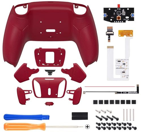 Kit de reprogrammation for manettes BDM-030/040/050, Carte de Mise à Niveau, Coque arrière et Boutons repensés for EXtremeRate RISE4 V3 programmable for PS5(Red)