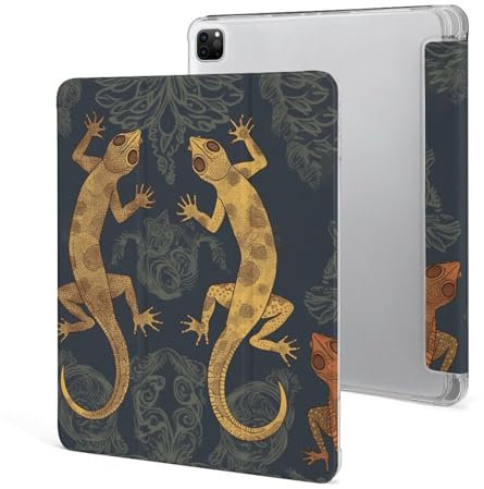 Schutzhülle für iPad Pro 12,9 Zoll 2022/2021/2020/2018, 6. / 5. / 4. / 3. Generation, Gecko-Eidechsen bedruckt, iPad Pro 12,9 Zoll (32,9 cm), mit Stifthalter, automatische Wake/Sleep-Funktion