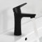 LEODERA Wasserhahn Bad Schwarz, Waschtischarmatur Edelstahl, Einhebelmischer Badezimmer, Waschbecken Armatur, Auslaufhöhe 108 mm, Badarmatur, Mischbatterie Waschbecken, elegantes Design, wassersparend