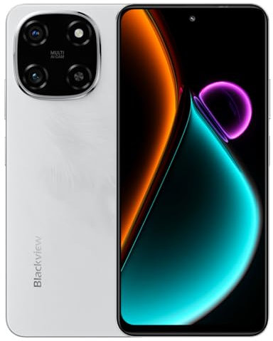 Blackview Color 6 AI Smartphone, 24GB+128GB, Fotocamera 50MP+13MP, 6,67 HD+, 3 Slot per Schede, Telefono Cellulare Android 15, Ricarica Rapida 18W, Altoparlante Smart-K Box, Doke AI App, GPS Bianco