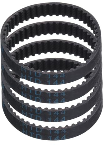 sourcing map HTD-3M Zahnriemen aus Gummi, 48 Zähne, 144 mm Teilungslänge x 6 mm Breite x 2,4 mm Höhe, geschlossene Riemenscheibe, Zahnriemen, 4 Stück