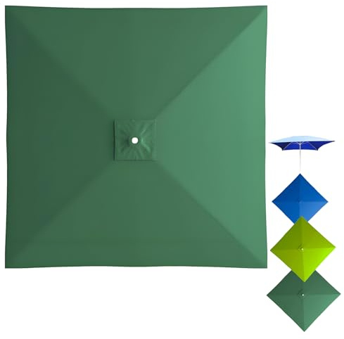 Générique Housse De Parasol De Jardin Carrée 200 X 200 Cm, Toile De Rechange Imperméable (Dark green,2X2.0M)