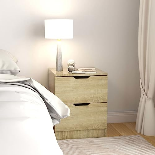 Tonture Sonoma Oak Bedside Table, 40 x 40 x 50 cm, Robust Side Table Made of Chipboard, Versatile Bedside Cabinet for Bedroom and Living Room, Durable Furniture